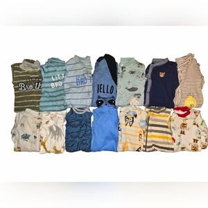 Infant Baby Boy Clothing Bundle - 14 Sleepers